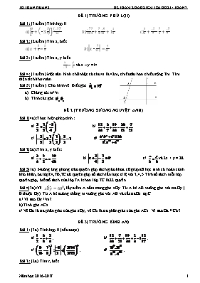 Đề tham khảo kiểm tra giữa học kì I - Toán 7